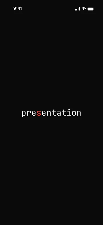 The word presentation set in a monospaced font.