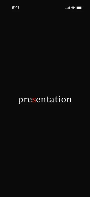 The word presentation set in a serif font.